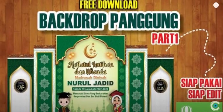 Download 5 Backdrop Panggung Cdr Keren, Islami Cocok Untuk Pengajian