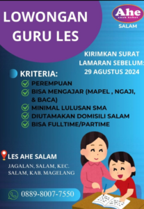 Informasi Lowker Guru Les AHE Salam Kabupaten Magelang